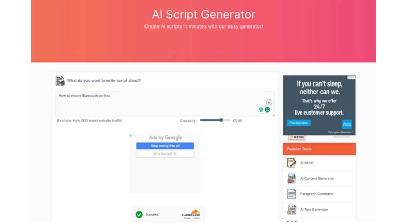 toolbaz ai script generator