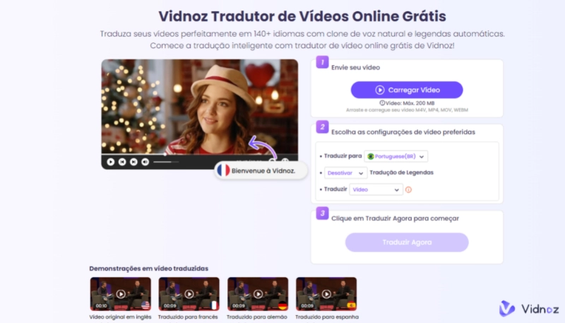 tradutor de video online gratis de vidnoz