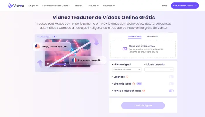 tradutor de video online gratis do vidnoz