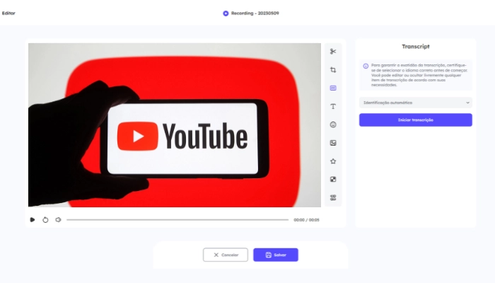 transcrever video do youtube em texto com vidnoz flex