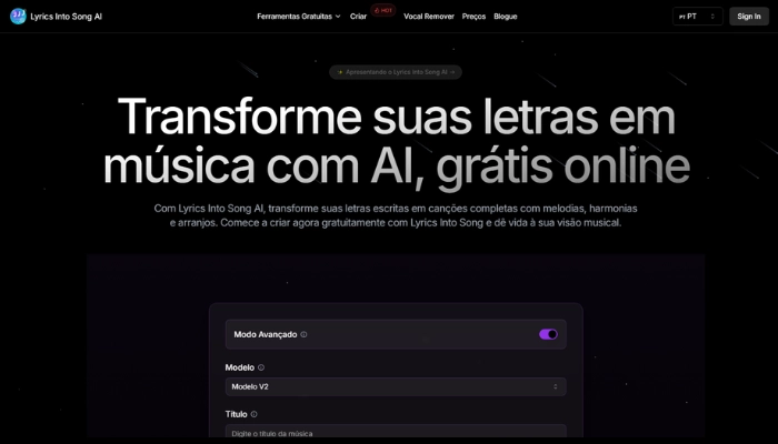transformar texto em musica online gratis com lyricstosong