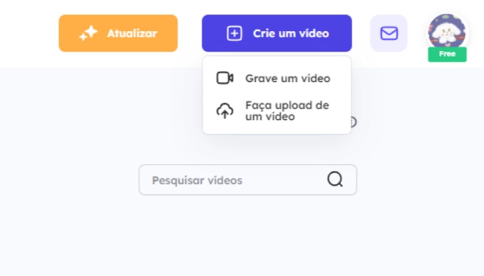 upload video para fazer transcrição de vídeo