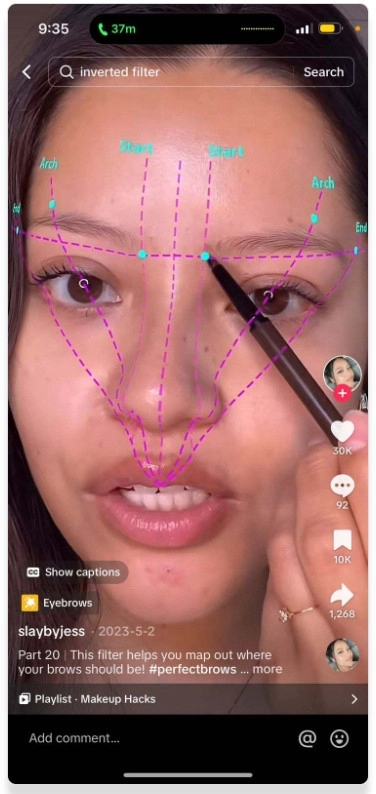 usar filtro de sobrancelha no tiktok 3