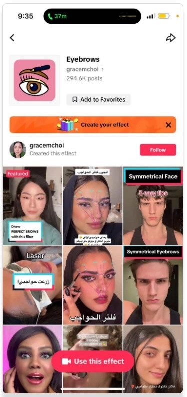 usar filtro de sobrancelha no tiktok 4