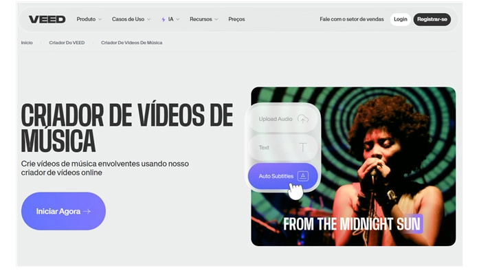 veed criador de vídeos de música