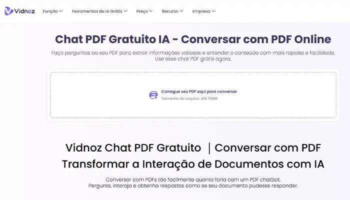 vidnoz chat pdf com ia para estudar