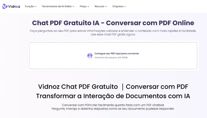 vidnoz chat pdf gratuito ia