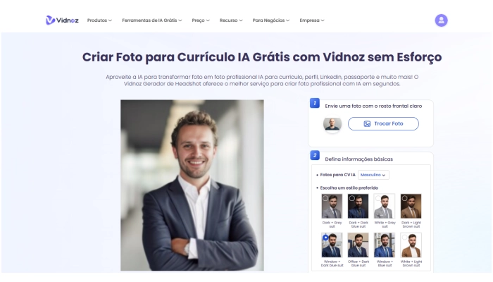vidnoz colocar cabelo na foto online