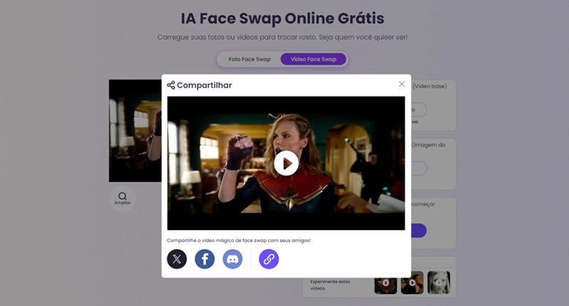 Vidnoz-compartilhar face swap video