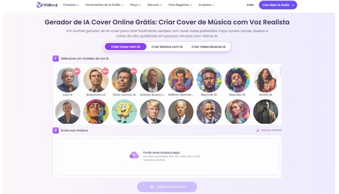 vidnoz criador de cover ia