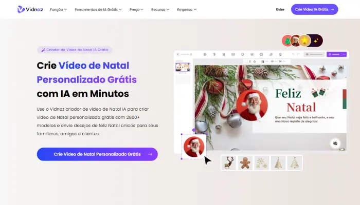 vidnoz criador de video de natal
