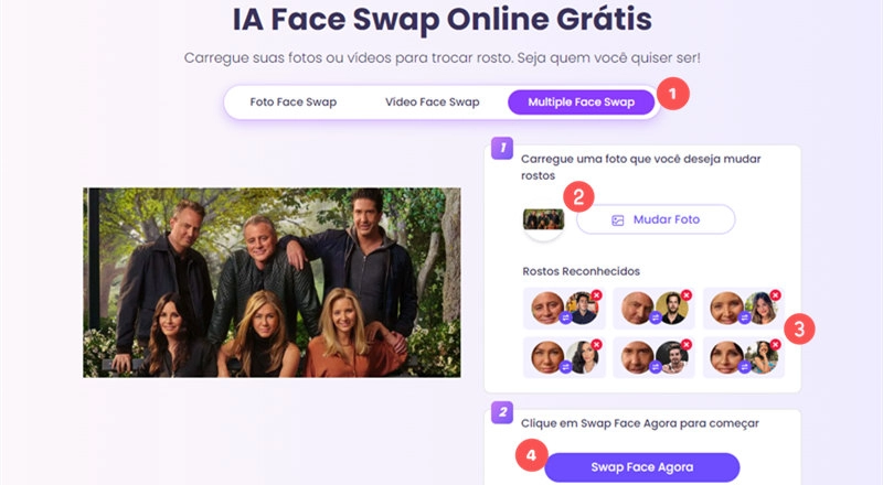Vidnoz face swap multiple faces online