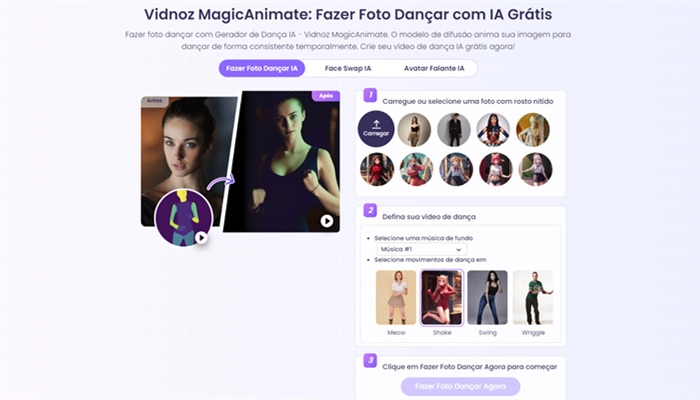 vidnoz gerador de dance ia