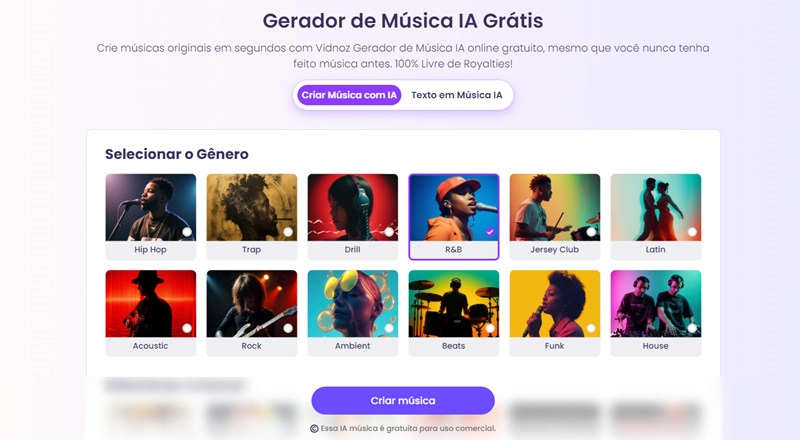 vidnoz-gerador de ia música grátis