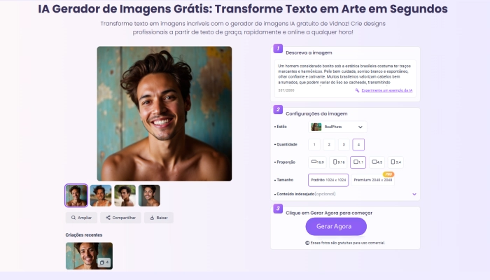 vidnoz gerador de imagem ia para alma gemea