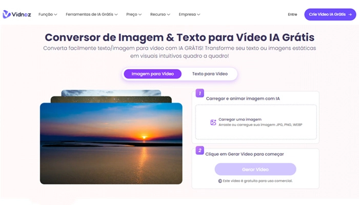 vidnoz imagem para vídeo ia