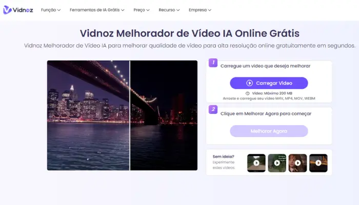 vidnoz melhorador de vídeo com ia