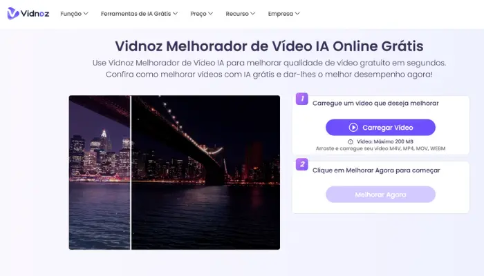 vidnoz melhorador de vídeo ia online grátis