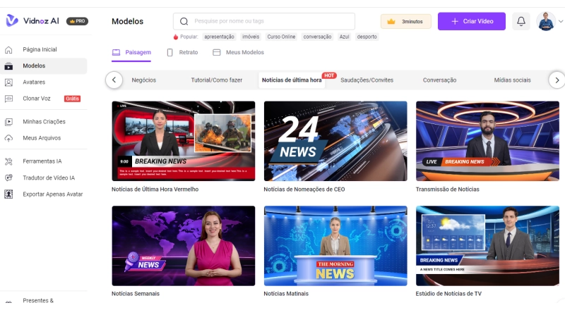 vidnoz modelos de noticias