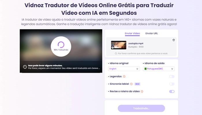 vidnoz traduzir filmes para português