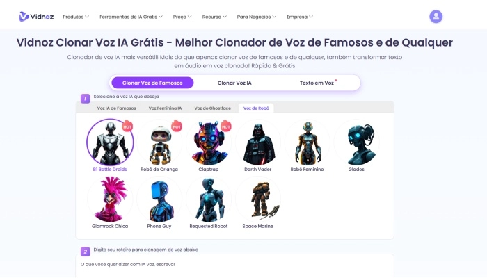 vidnoz trocador de voz anonimo