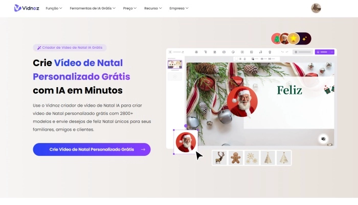 vidnoz video de natal personalizado