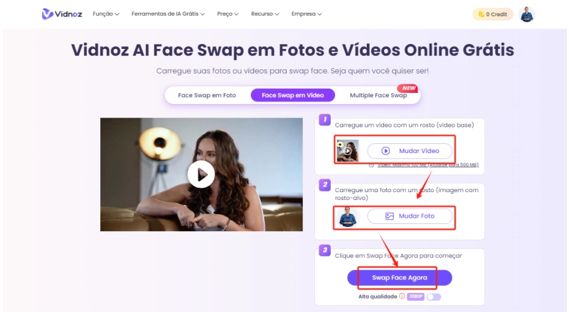 vidnoz video face swap