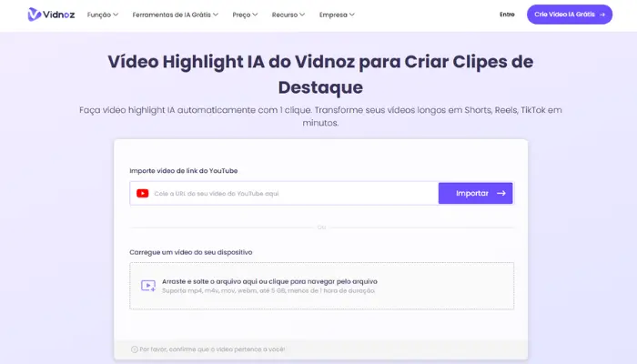 vidnoz video highlight ia