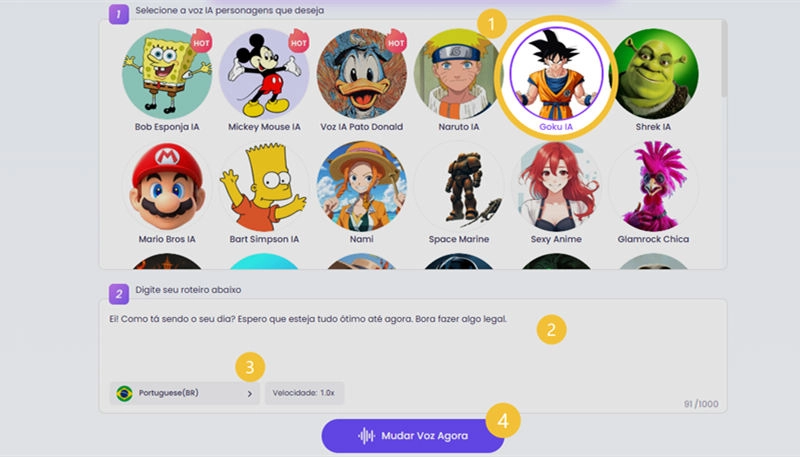 voz de personagem ia grátis