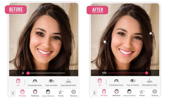 youcam makeup para tirar rugas