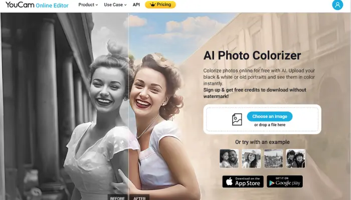 youcam online editor que remove filtro com ia