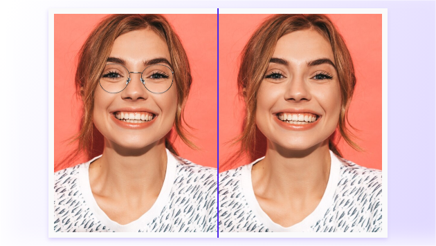 Remover os óculos para aumentar a percentagem de beleza